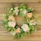 24" Pink & Green Rose & Peony Floral Artificial Spring Wreath